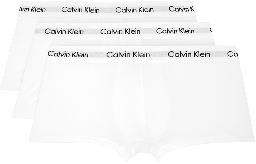 Calvin Klein Underwear Three-pack White Low-rise Boxers In 100 - White