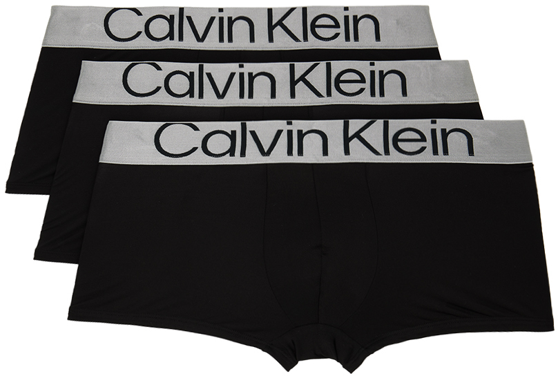 Calvin Klein Underwear Three-pack Black Reconsidered Steel Boxers In 902