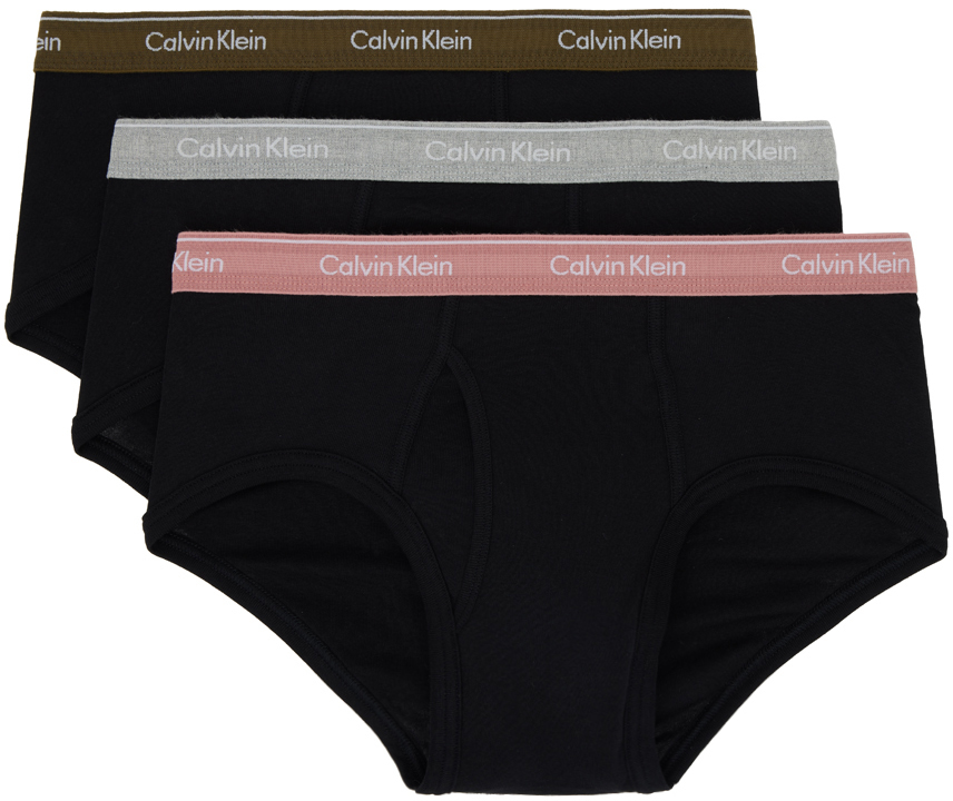 Calvin Klein Underwear: Three-Pack Black Briefs | SSENSE Canada