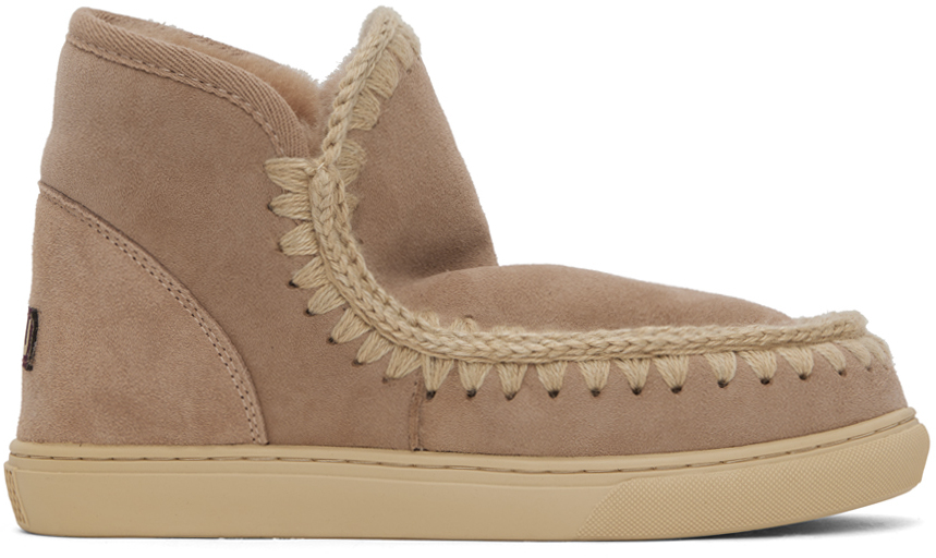 Mou Brown Stitch Boots In Cam Camel