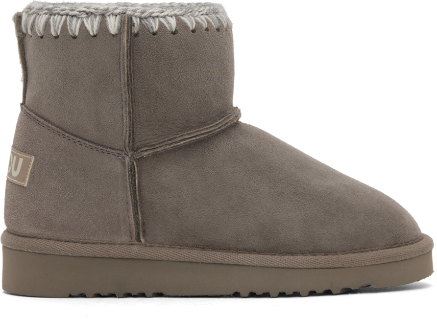 Mou Grey Classic Shearling Boots In Ngre New Grey