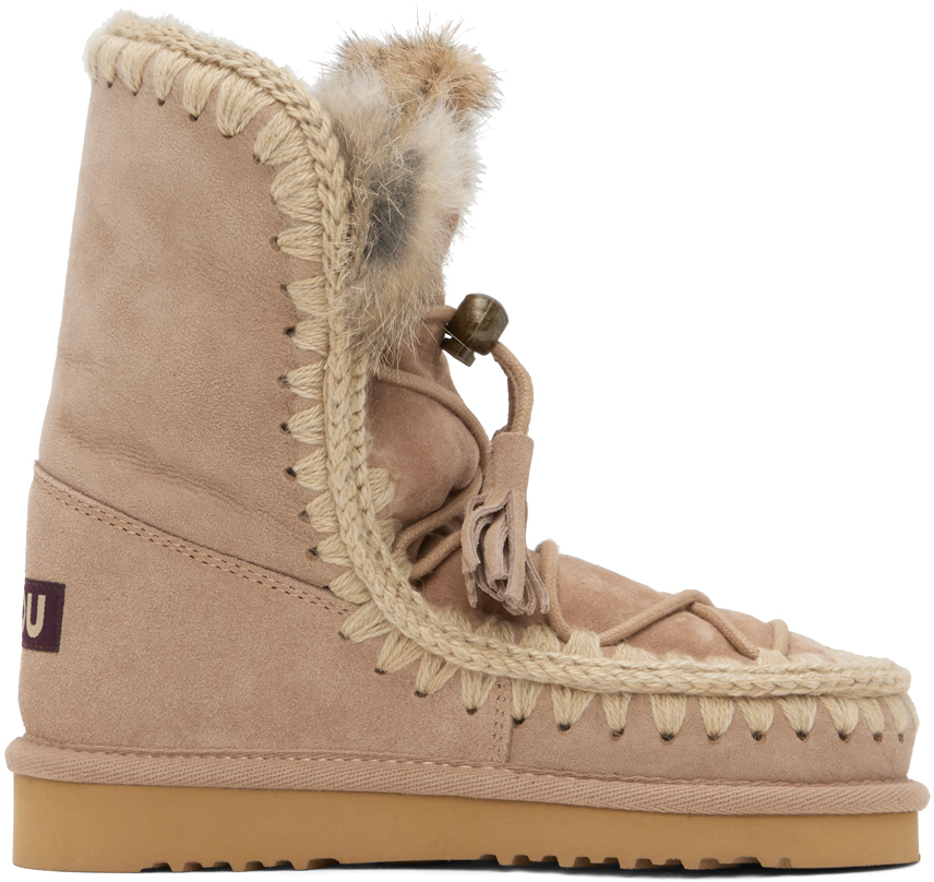 Mou Tan Lace-up Boots In Cam Camel