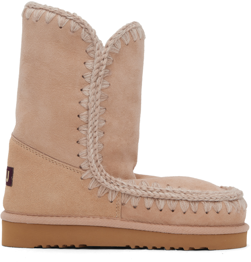 Mou Pink 24 Boots In Robe Rose Beige