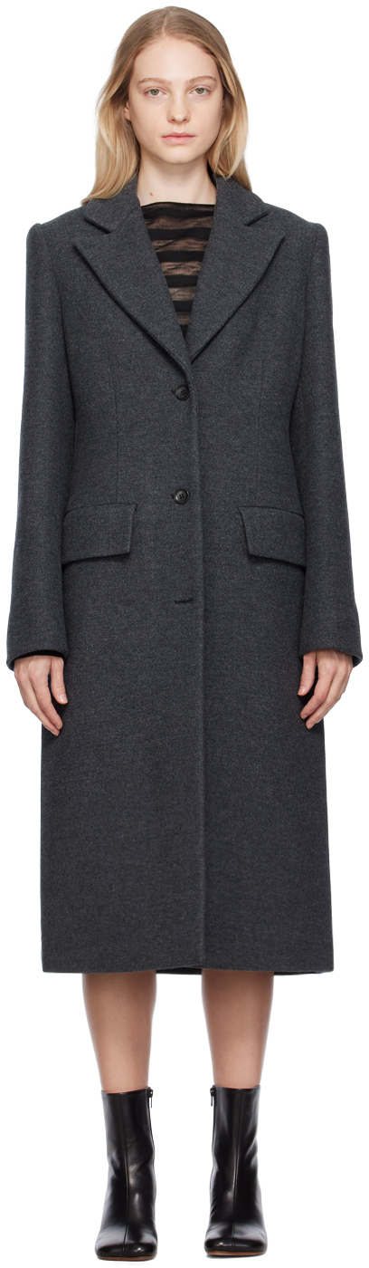 Gray Single-Breasted Coat