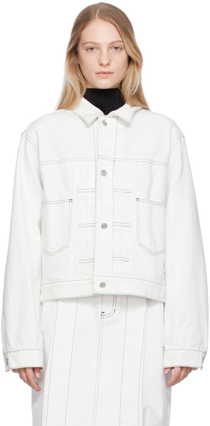 White Tucked Denim Jacket