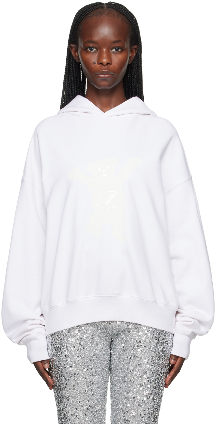 White Printed Hoodie