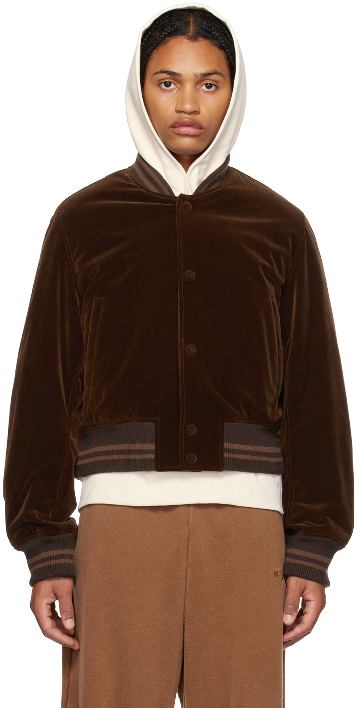 We11 Done Brown Padded Bomber Jacket