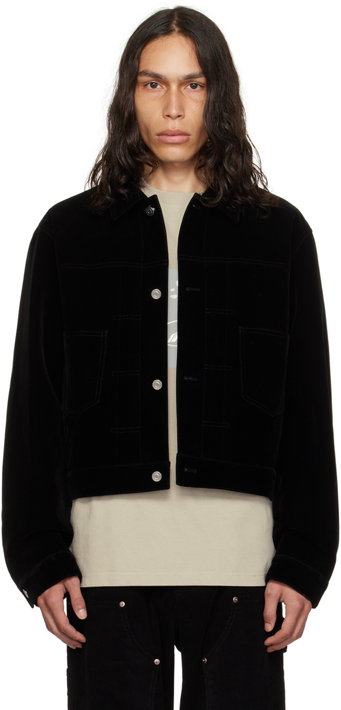 Black Spread Collar Jacket
