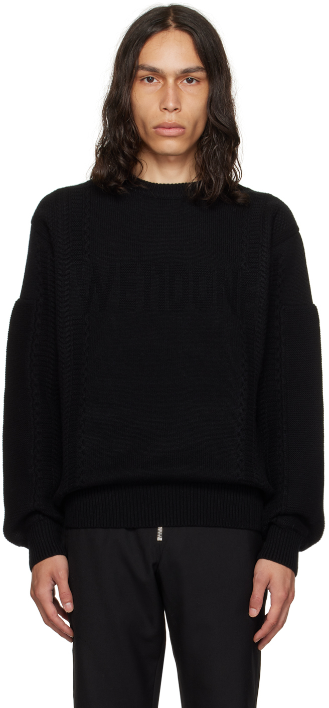 We11 Done Black Square Patch Sweater