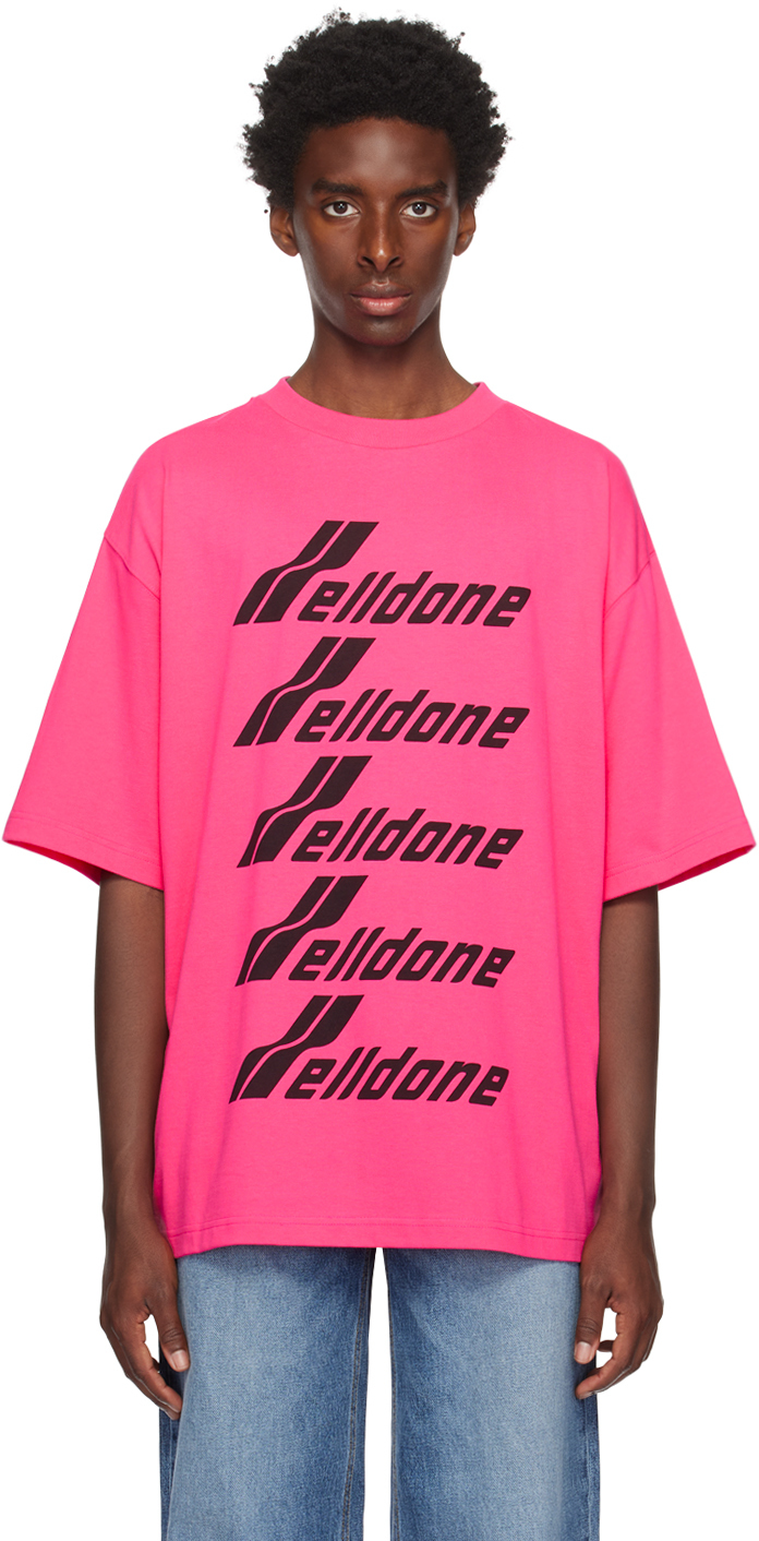 We11done: Pink Printed T-Shirt | SSENSE