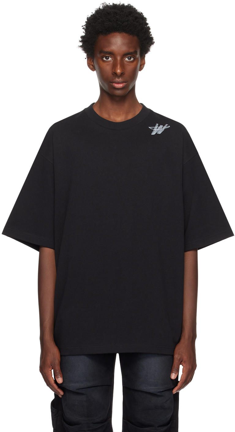 We11 Done Logo Cotton T-shirt In Black