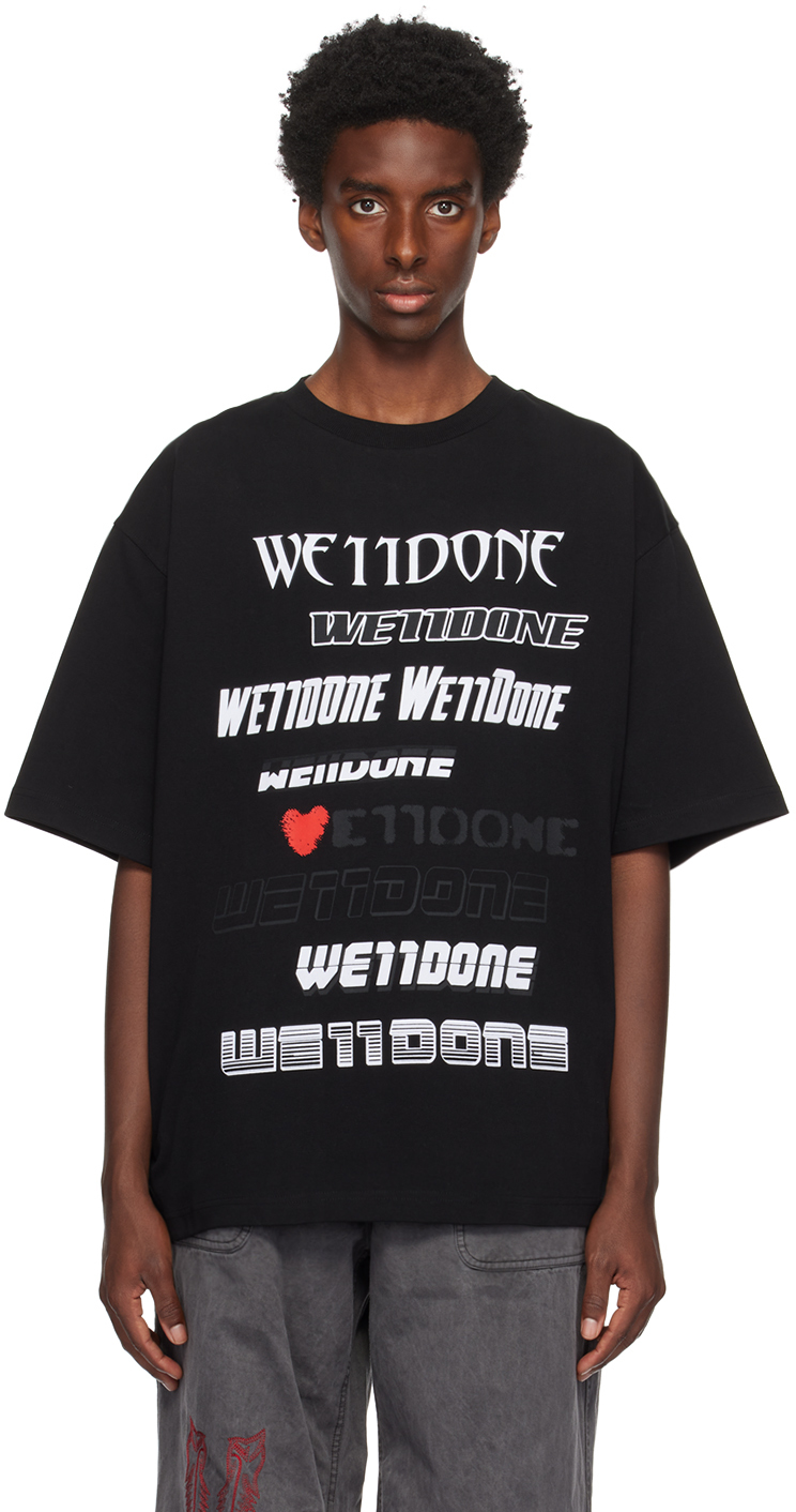 We11done Black Baseball Jersey Shirt