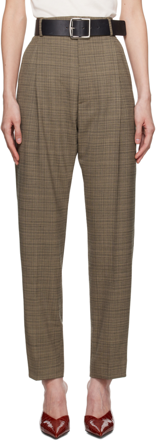 Beige & Black Tailored Trousers