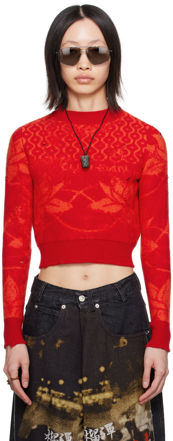 Orange & Red Shrunk Sweater