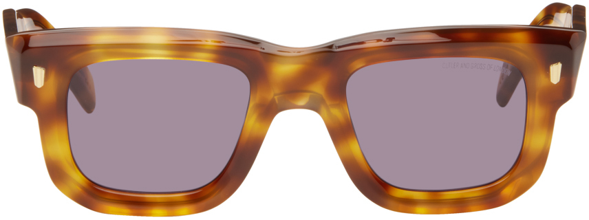 Cutler And Gross Tortoiseshell 1402 Sunglasses In Tort/purple