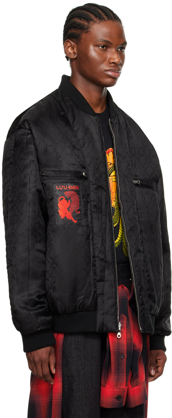 LU'U DAN Black Reversible Faux-Leather Bomber Jacket | Smart ...