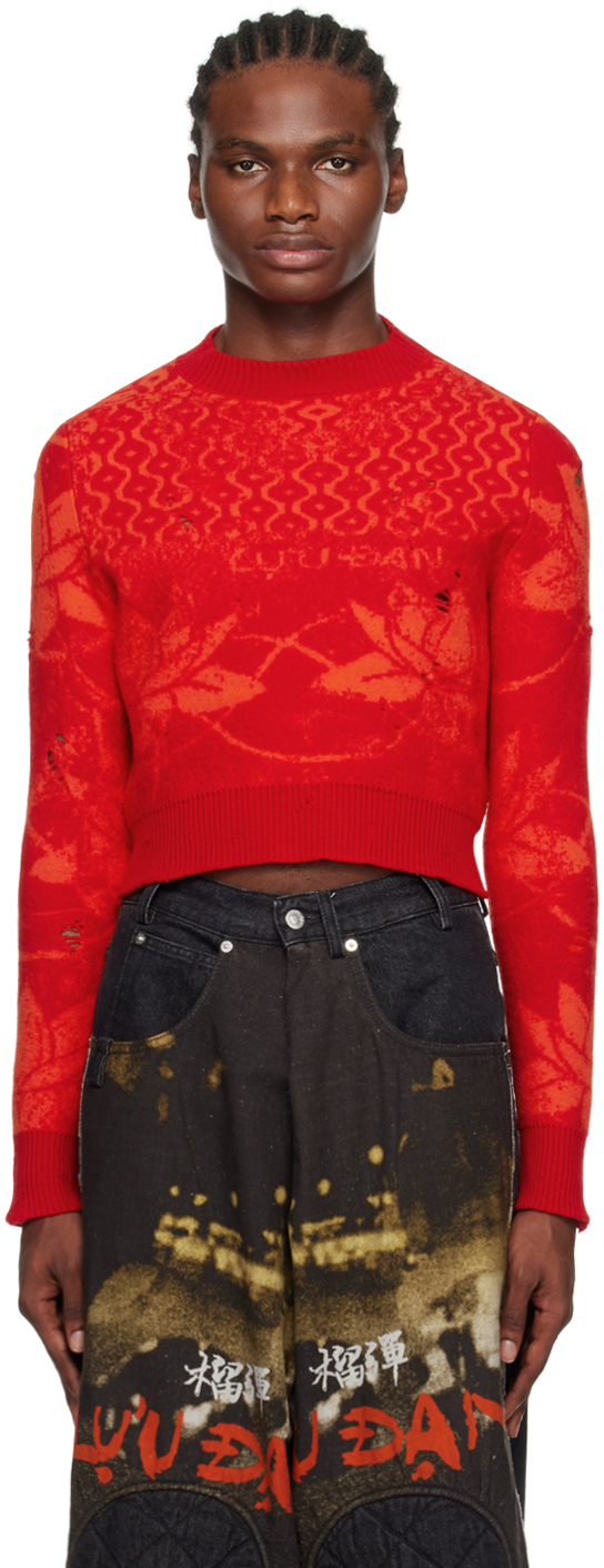 Lu'u Dan Orange & Red Shrunk Sweater In Orange / Red