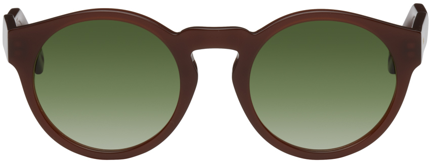 Chloé Brown Round Sunglasses In 003 Brown/brown/gree