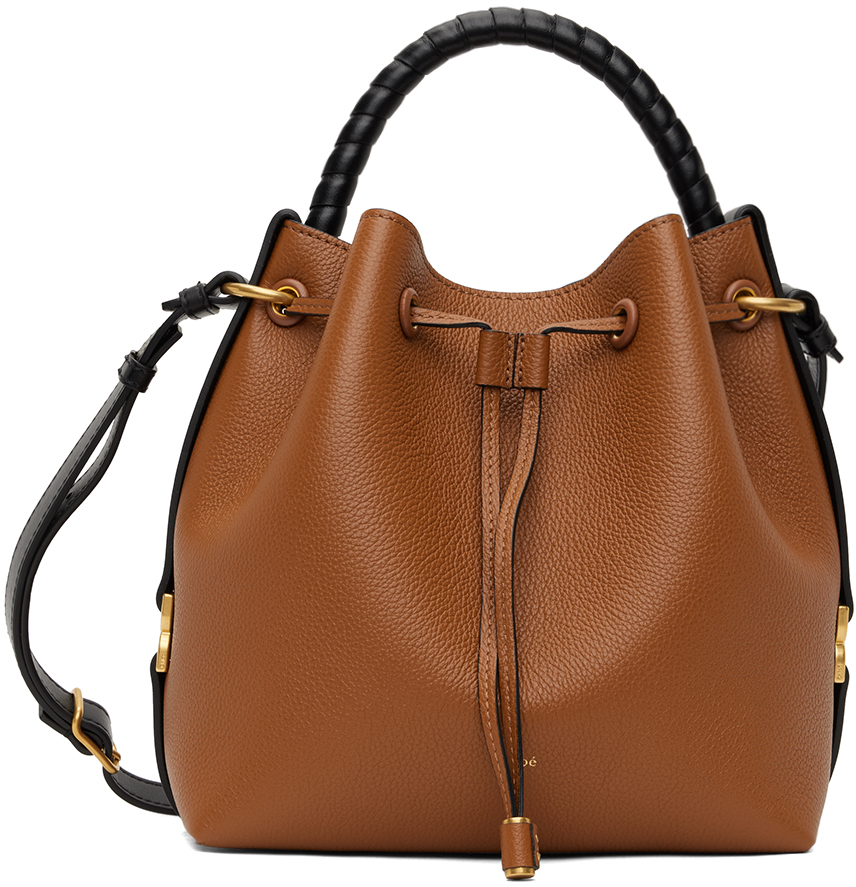 Chloé: Tan Marcie Bucket Bag | SSENSE