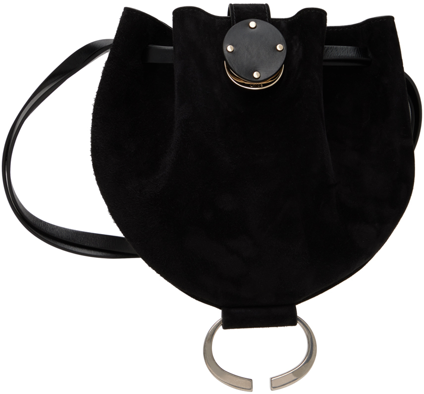 Chloé Black Round Pouch Bag In 001 Black