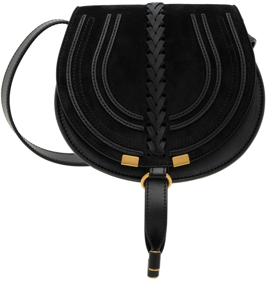 Chloé Black Small Marcie Saddle Bag In 001 Black