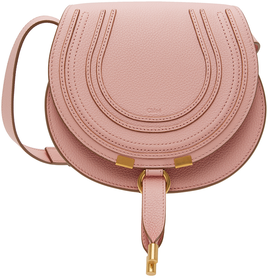 Pink Small Marcie Saddle Bag by Chloé on Sale
