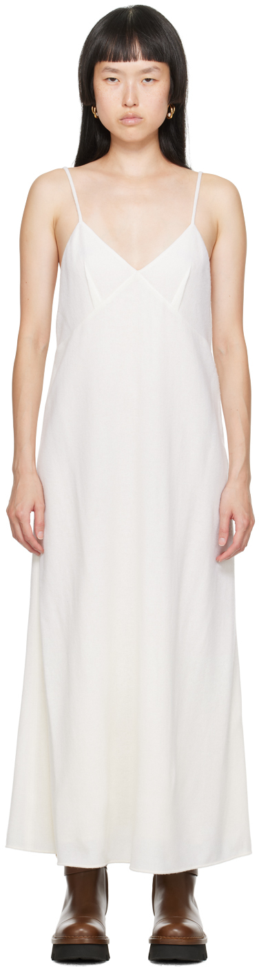 Chloé Off-White V-Neck Maxi Dress