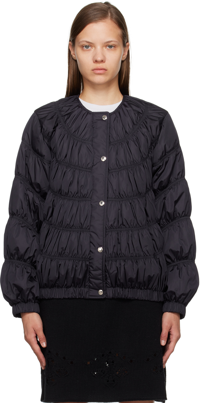 Chloé Navy Ruched Down Jacket