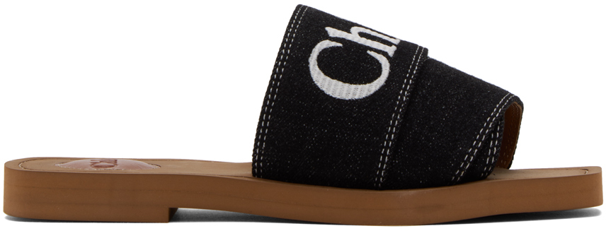 Chloé Black Woody Sandals