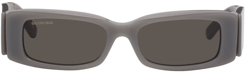 Balenciaga Gray Rectangular Sunglasses