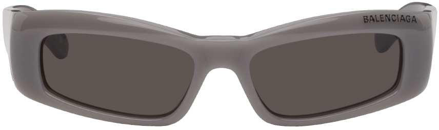 Balenciaga Gray Rectangular Sunglasses
