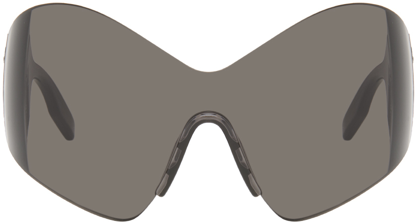 Gray Mask Butterfly Sunglasses by Balenciaga on Sale