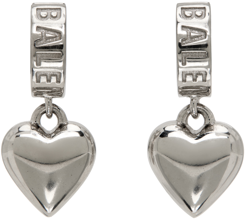 Silver Sharp Heart Earrings