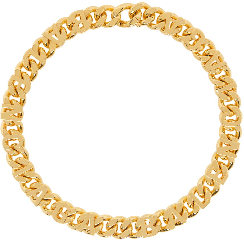 Balenciaga Gold Chain Logo Necklace