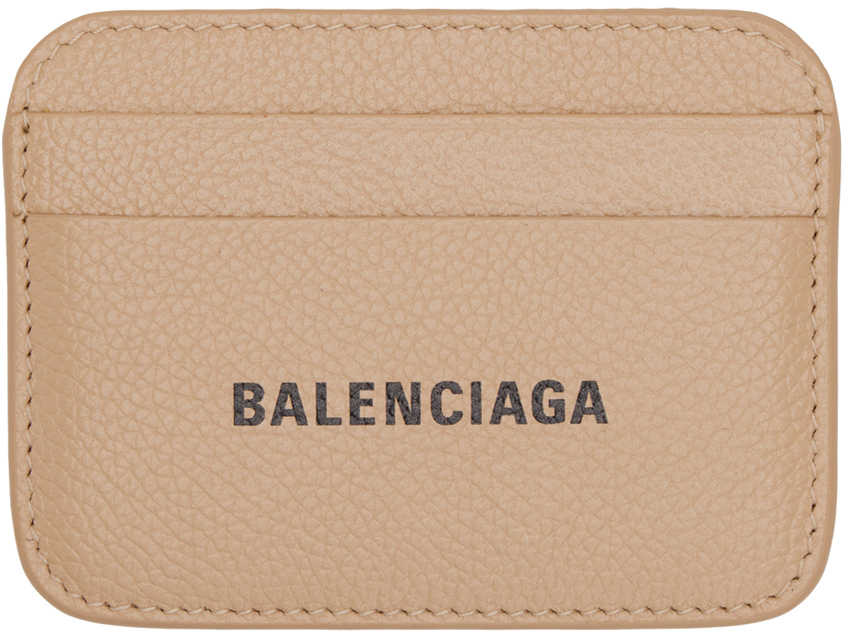 Balenciaga Beige Cash Card Holder In 2761 Warm Beige/l