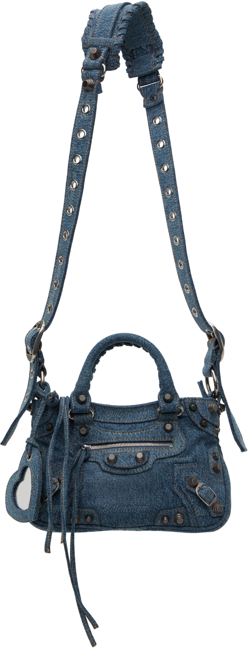 Shop Balenciaga Blue Neo Cagole Small Bag In 4317 Pale Blue