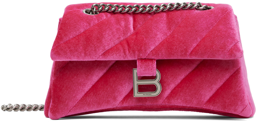 Shop Balenciaga Pink Crush Small Chain Bag In 5639 Bright Pink