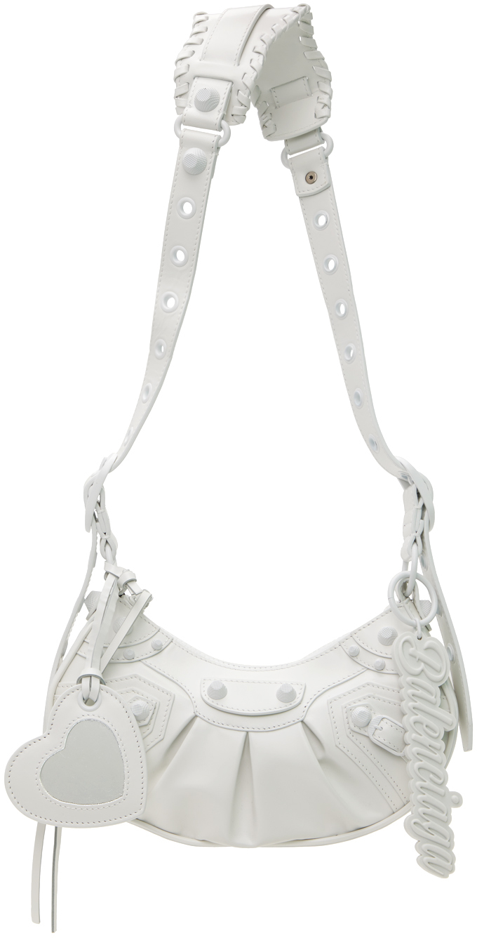 Balenciaga White 'le Cagole' Xs Shoulder Bag In 9001 Optic White