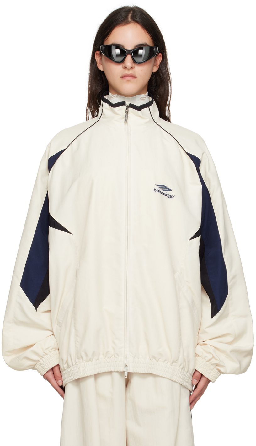 3 B Sports Icon Track Jacket in White - Balenciaga