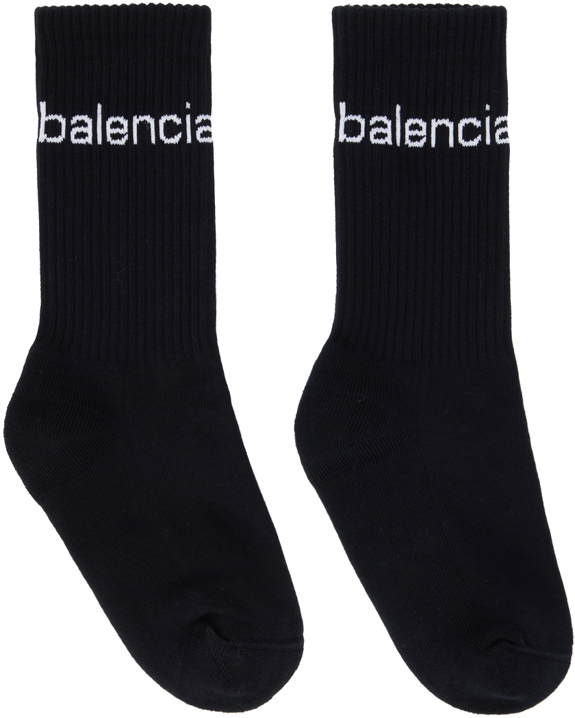 Balenciaga: Black Bal.Com Socks SSENSE