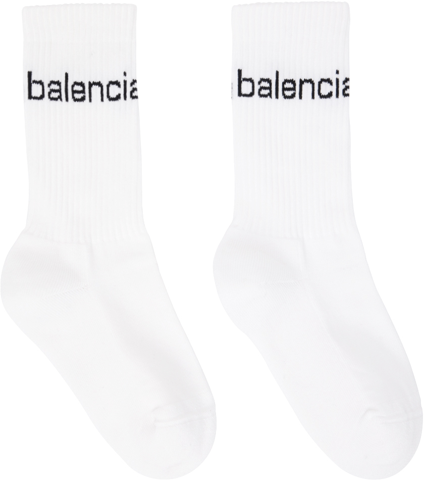 Balenciaga White Bal.Com Socks