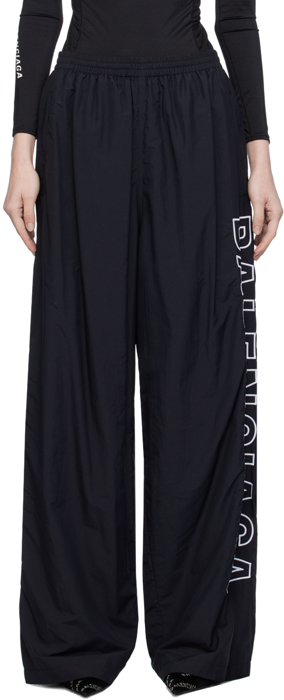 Balenciaga Black Embroidered Lounge Pants