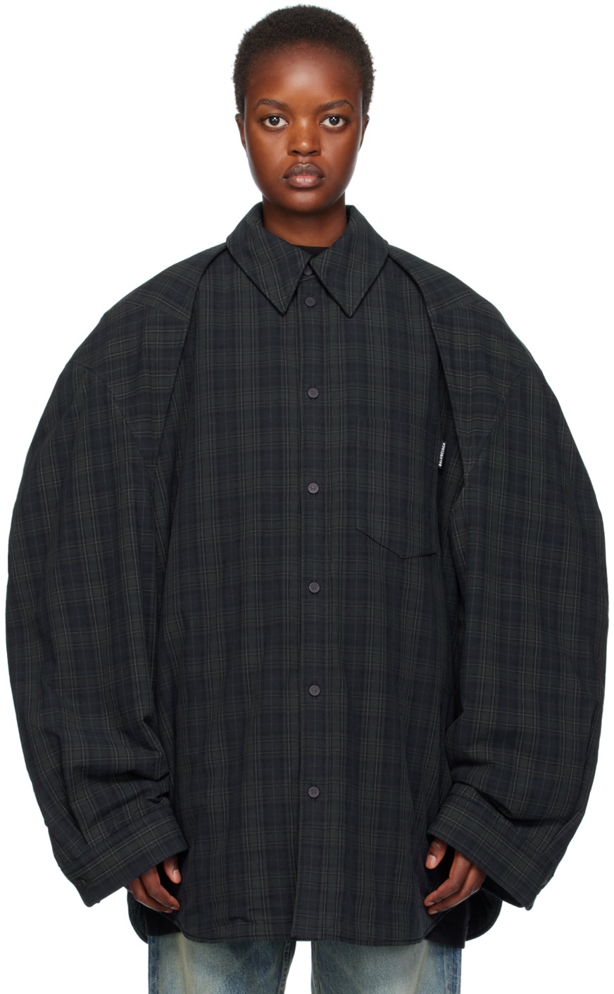 Balenciaga: Gray Detachable Sleeves Shirt | SSENSE