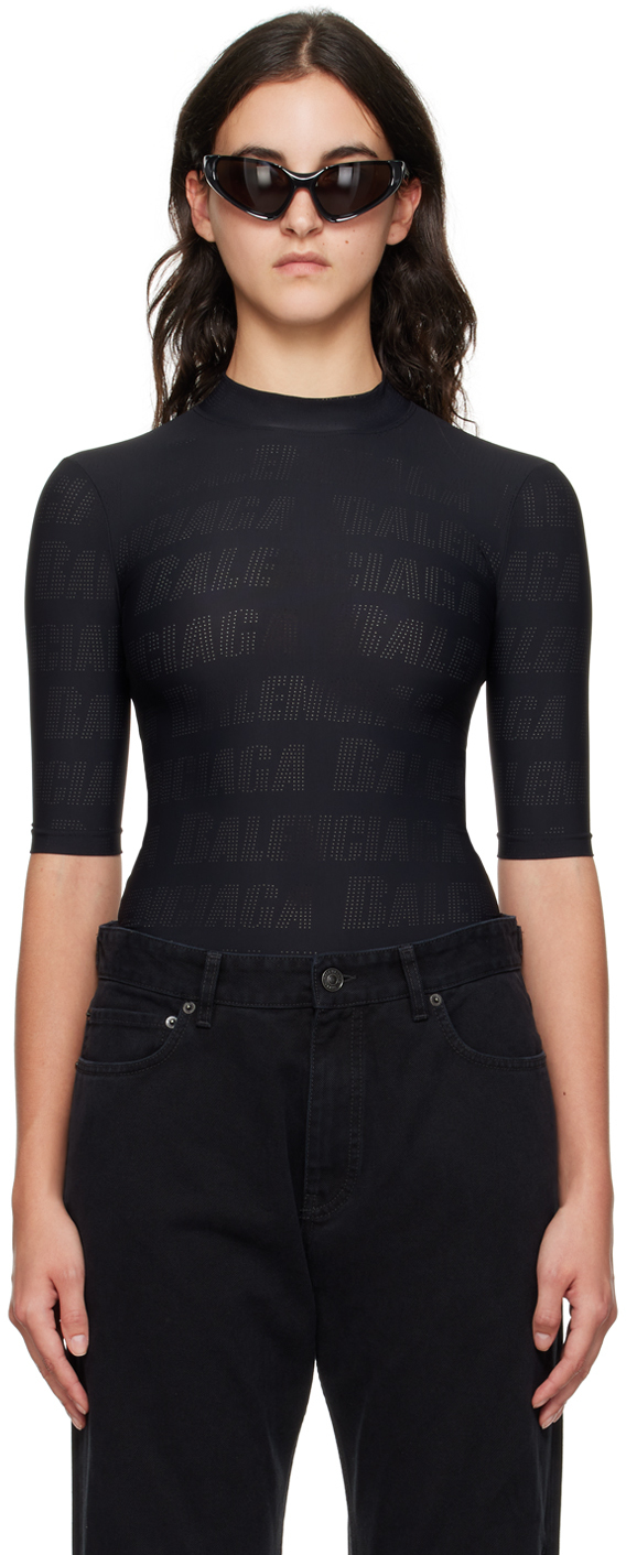 Balenciaga Black Perforated T-Shirt