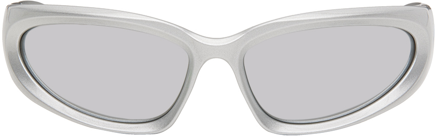 Balenciaga Silver Swift Sunglasses In 004 Silver
