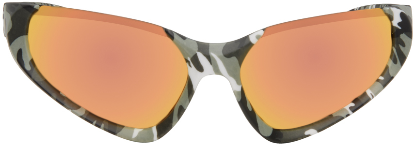 Balenciaga Gray Camouflage Sunglasses In 004 Grey
