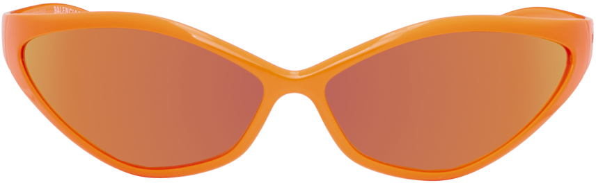 Balenciaga Orange '90s Sunglasses In Red-red-red