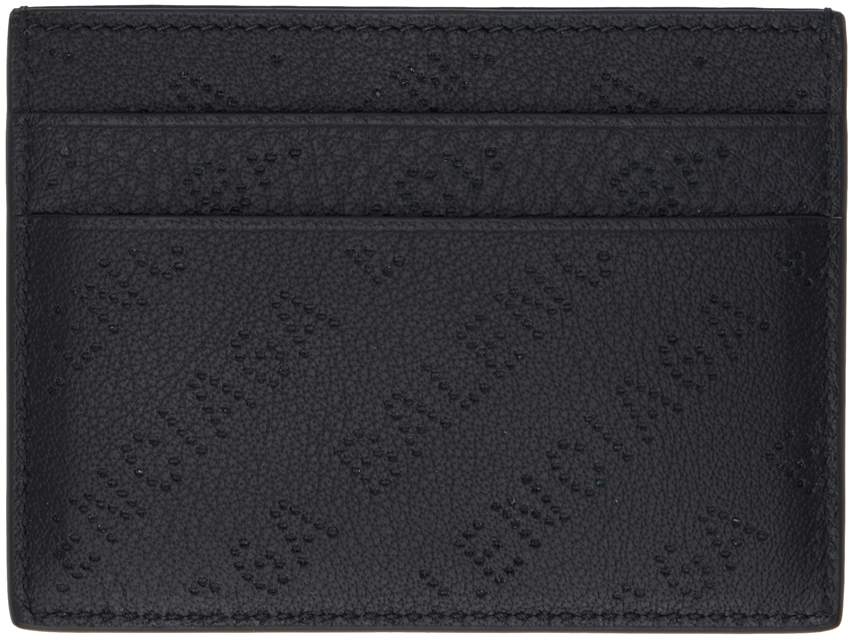Balenciaga Black Perforated Card Holder In 1000 Black