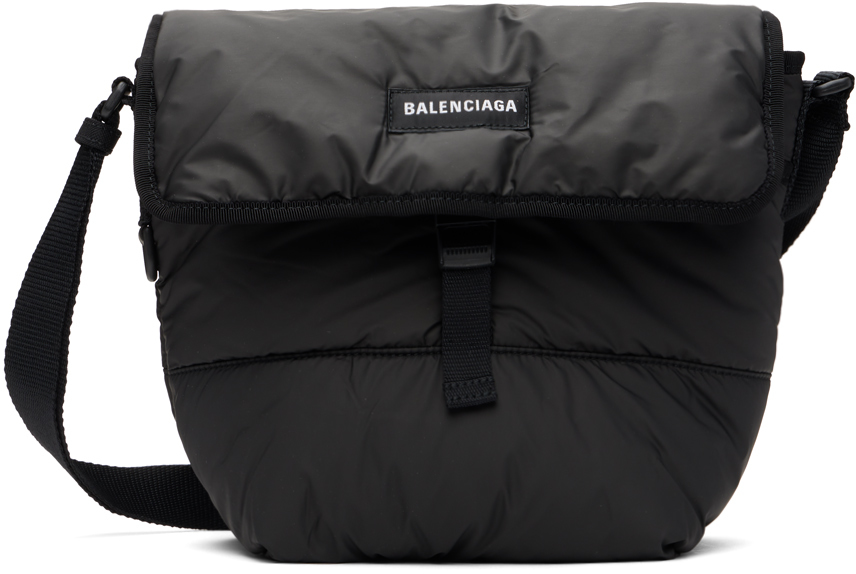Balenciaga Black Puffy Explorer Messenger Bag