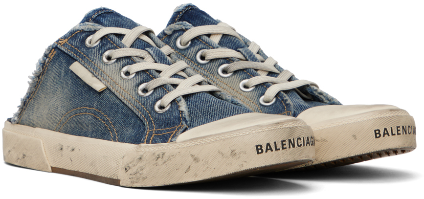 Paris Mule Denim Sneakers in Blue - Balenciaga